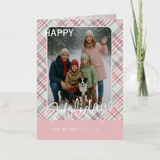 Elegante rustieke klassiekerig geplakt patroon gou folie feestdagenkaart (Voorkant)