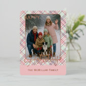 Elegante rustieke klassiekerig geplakt patroon gou folie feestdagenkaart (Staand Voorkant)