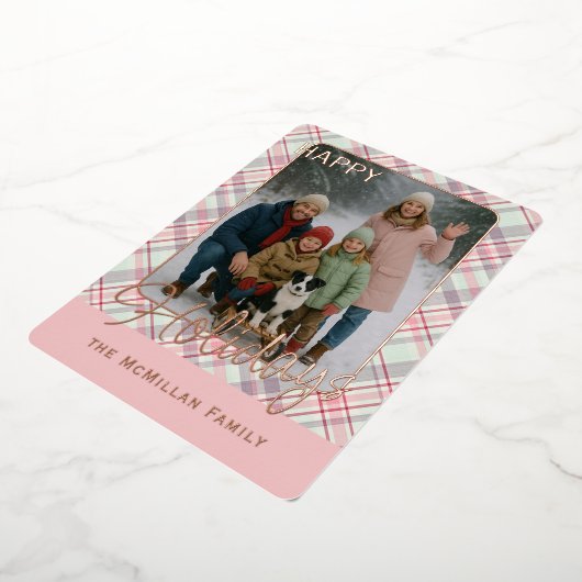 Elegante rustieke klassiekerig geplakt patroon gou folie feestdagenkaart (Gedraaid)