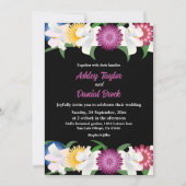 Elegante Rustieke Kleurrijke Rozen Zwarte Bloemen Kaart (Voorkant)