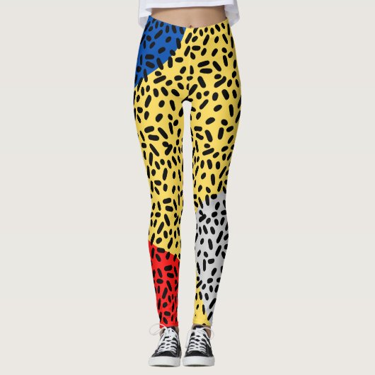 Elegante rustieke kleurrijke Stippen Leggings (Voorkant)