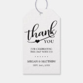 Elegante rustieke kraft DANK U hart bruiloft Cadeaulabel (Achterkant)