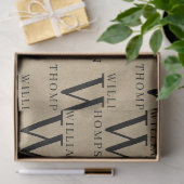 Elegante rustieke kraft monogrammed naam tissuepapier (Geschenk)