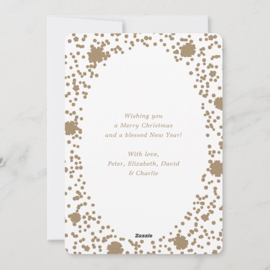 Elegante rustieke kraft papier foto sneeuwvlok feestdagenkaart (Achterkant)