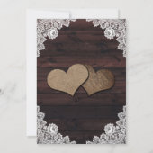 Elegante rustieke landelijke houten bruiloft kaart (Achterkant)