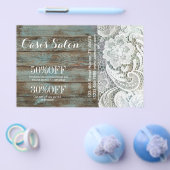 elegante rustieke landelijke witte kant blauwe sch flyer (Enkel)