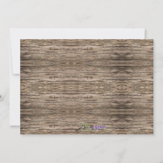 Elegante rustieke lavendel boho bruiloft kaart (Achterkant)