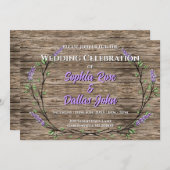 Elegante rustieke lavendel boho bruiloft kaart (Voorkant / Achterkant)
