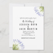 Elegante Rustieke Lavendelkruid Groene Bloemen Bru Kaart (Voorkant)