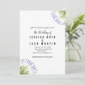 Elegante Rustieke Lavendelkruid Groene Bloemen Bru Kaart (Staand voorkant)