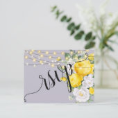 Elegante Rustieke lichten Gele Bloem RSVP Uitnodig Uitnodiging Briefkaart (Staand voorkant)