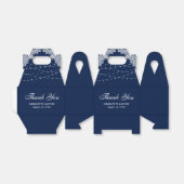 Elegante rustieke marine blauwe kant lampjes bruil bedankdoosjes (Uitgevouwen)