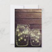 Elegante rustieke Mason Jar Lights bruiloft uitnod Kaart (Achterkant)