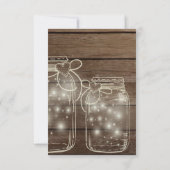 Elegante rustieke Mason Jar Lights bruiloft uitnod Kaart (Achterkant)