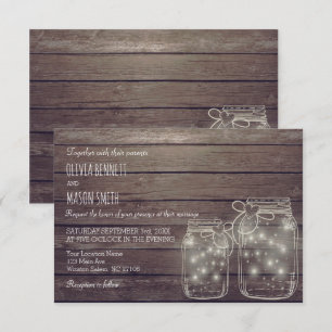 Elegante Rustieke Mason Jar Sangria Wedding Kaart