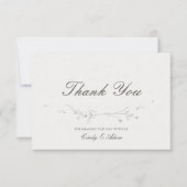 Elegante rustieke minimalistische botanische bruil bedankkaart (Voorkant)