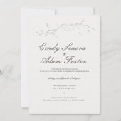 Elegante rustieke minimalistische botanische bruil kaart (Voorkant)