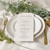 Elegante rustieke minimalistische botanische bruil menu
