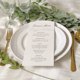 Elegante rustieke minimalistische botanische bruil menu