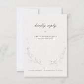 Elegante rustieke minimalistische botanische bruil RSVP kaartje (Voorkant)