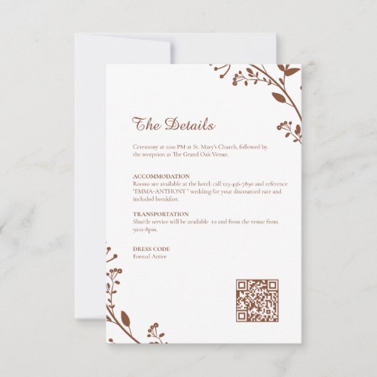 Elegante rustieke minimalistische bruiloft details save the date (Voorkant)
