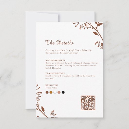 Elegante Rustieke Minimalistische Huwelijksdetails Save The Date (Voorkant)