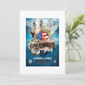 Elegante & Rustieke moderne Columbus Day uitnodigi Kaart (Staand voorkant)