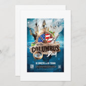 Elegante & Rustieke moderne Columbus Day uitnodigi Kaart (Voorkant / Achterkant)