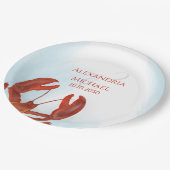 Elegante Rustieke Moderne Waterverf Kreeftfeest Papieren Bordje (Gekanteld)