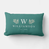 Elegante Rustieke Monogram Aangepaste Familienaam Kussen (Voorkant)