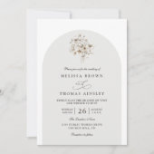 Elegante Rustieke Monogram Bloemencode QR Code Bru Kaart (Voorkant)