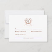 Elegante rustieke Monogram Botanische Kreeft Huwel RSVP Kaartje (Voorkant)