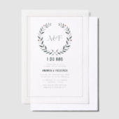 Elegante Rustieke Monogram 'Ik Doe BBQ' Koppels Br Vellum Uitnodigingen (Offset)