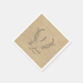 Elegante rustieke monogrammed familienaam servet (Hoek)