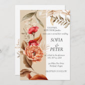 Elegante Rustieke Neutrale Boho Bloem Kaart (Voorkant / Achterkant)