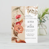 Elegante Rustieke Neutrale Boho Bloemig Kaart (Staand voorkant)