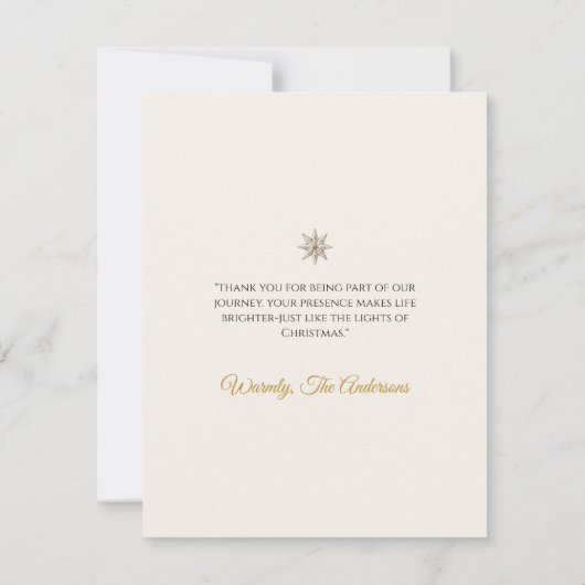 Elegante rustieke Noël Kerstbedankkaart Bedankkaart (Achterkant)