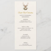 Elegante Rustieke Noël Kerstmaaltijd Menu Kaart (Voorkant)