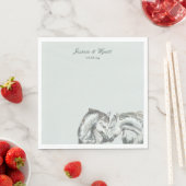 Elegante rustieke nuzzling paarden bruiloft servet (Insitu)