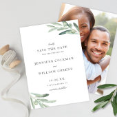 Elegante rustieke olijf Waterverf bruiloft Save The Date