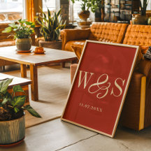 Elegante rustieke paar initialen bruiloft