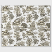 Elegante rustieke paarden Beige Toile Cadeaupapier (Vlak)