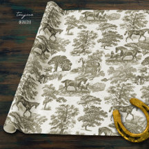Elegante rustieke paarden Beige Toile