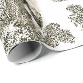 Elegante rustieke paarden Beige Toile Naadloos Cadeaupapier (Rol Hoek)