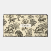 Elegante rustieke paarden Bomen Beige Tan Toile Bureaumat (Voorkant)