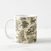 Elegante rustieke paarden Bomen Beige Tan Toile Koffiemok (Links)
