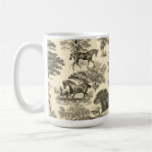 Elegante rustieke paarden Bomen Beige Tan Toile Koffiemok (Links)