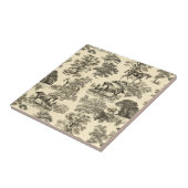 Elegante rustieke paarden Bomen Beige Tan Toile Tegeltje (Zijkant)