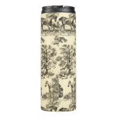 Elegante rustieke paarden Bomen Beige Tan Toile Thermosbeker (Achterkant)