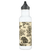 Elegante rustieke paarden Bomen Beige Tan Toile Waterfles (Rechts)